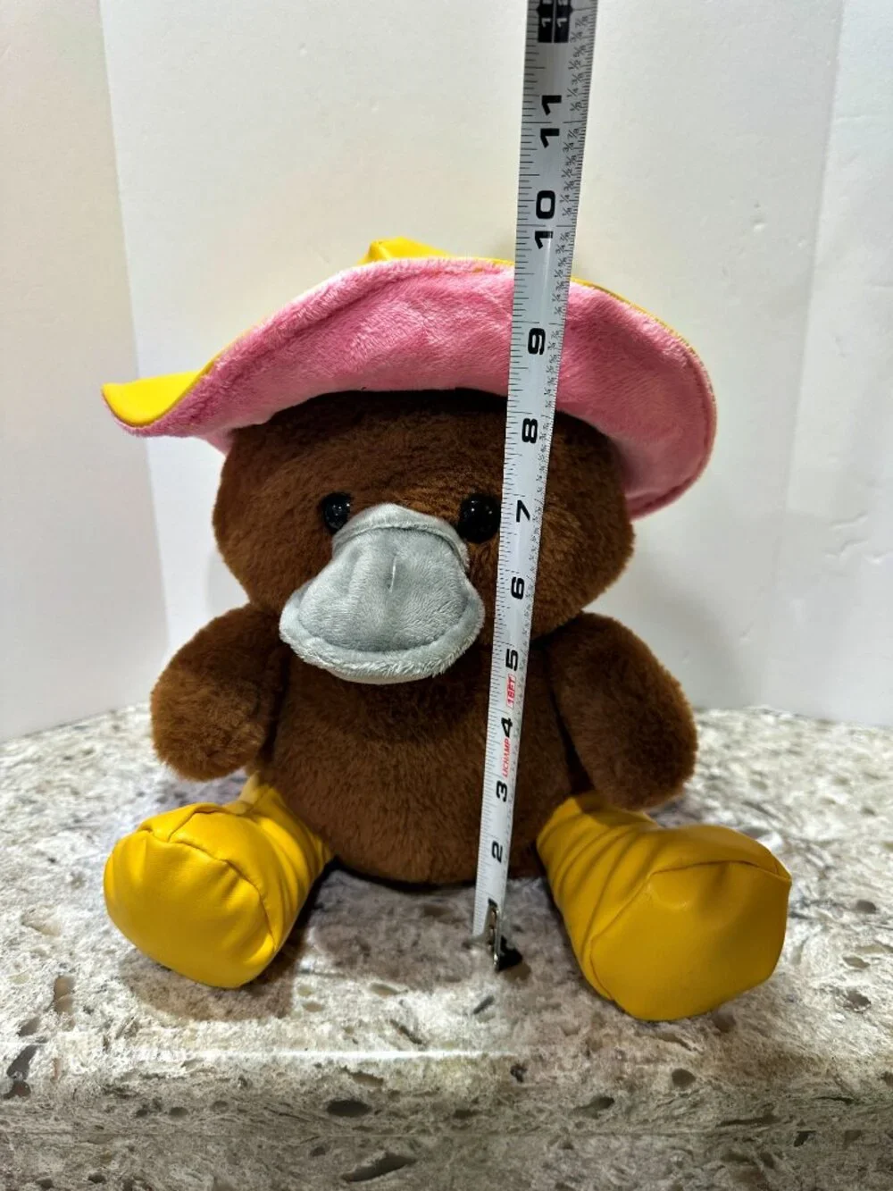 Walgreens HugMe Platypus Plush in Yellow Rain Outfit 11 Inch Stuffed Animal Toy